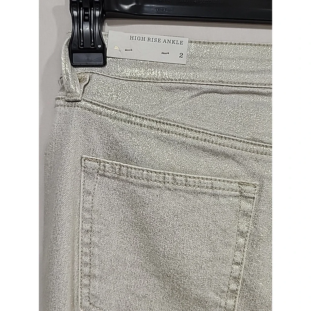 Tommy Bahama‎ Denim NWT Womens 2, Metallica Denim High Rise Ankle - Lt. Gold